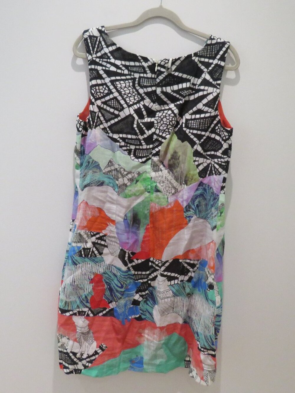 SAVE THE QUEEN 100% Linen Abstract Artsy Dress XL Quirky Lagenlook Avant Garde - Picture 11 of 16